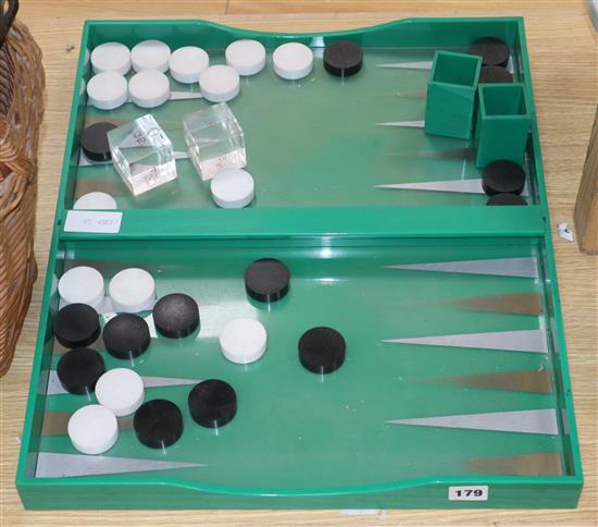 A backgammon set